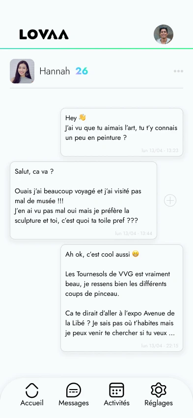 Écran Conversation