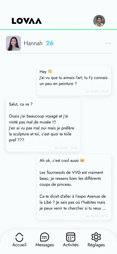 Écran Conversation